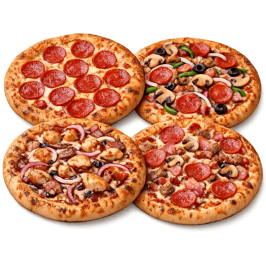 4 × 12" Pizzas